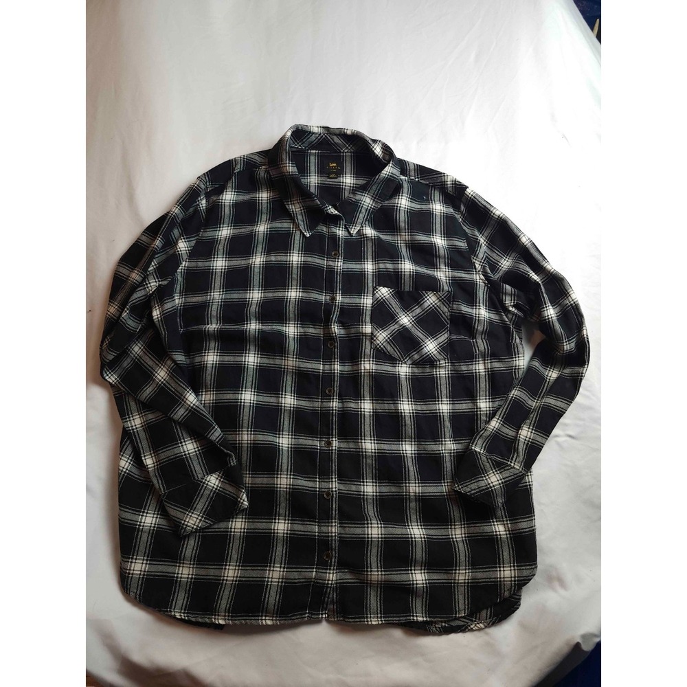 Lee Riders Flannel Button Up Womens 2X Plus Plaid Alt Fashion‎ Grunge Academia
